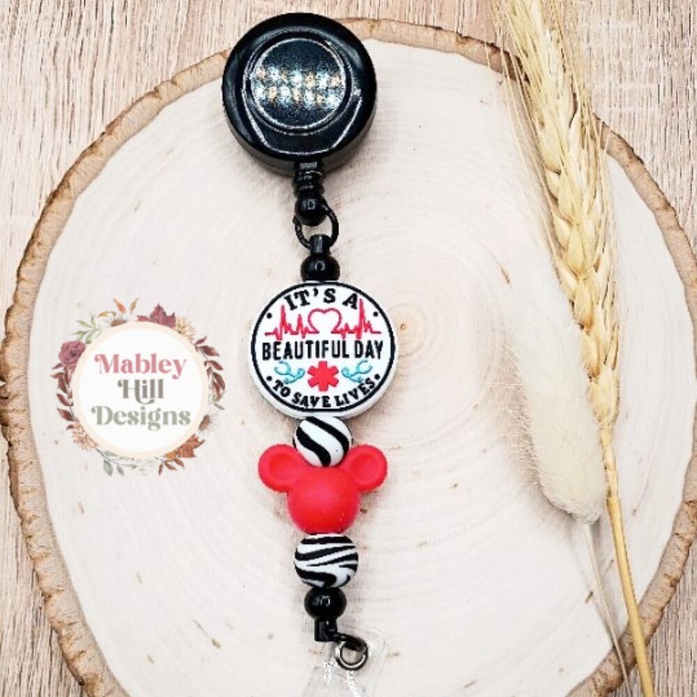 Medical Field Badge Reel - Nurse Badge Reel - Mickey Mouse RN Badge Reel - NEW!!